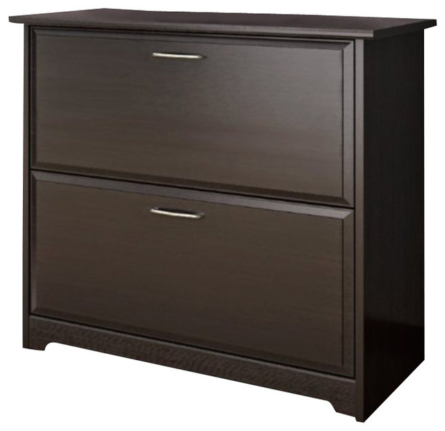 Bush Cabot Lateral File Cabinet In Espresso Oak Transitional Bush Cabot Lateral File Cabinet In Espresso Oak