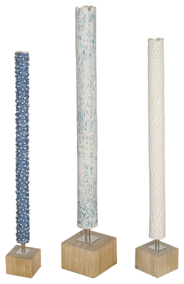 Markira Blue Sculptures, Set of 3 (Uttermost) Contemporary