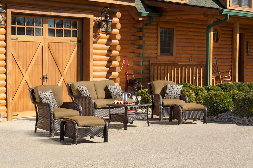 Inspiration for a transitional backyard home design remodel