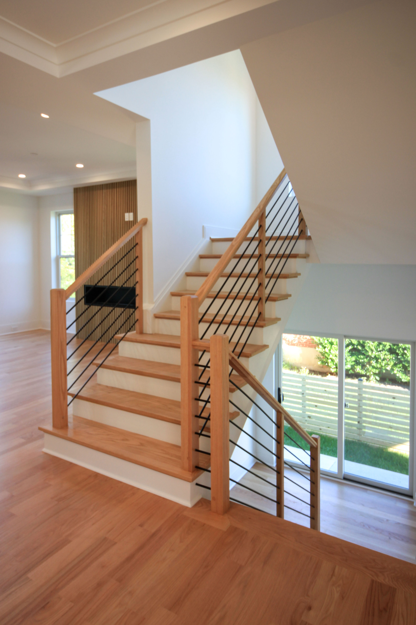 94_Neutral Color Floating Staircase with Metal Balusters, Bethesda MD 20817