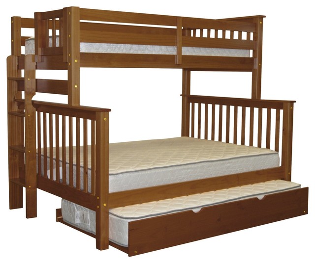 Bedz King Bunk Beds Twin Over Full With End Ladder And Trundle Bedz King Bunk Beds Twin Over Full With End Ladder And Trundle Espresso