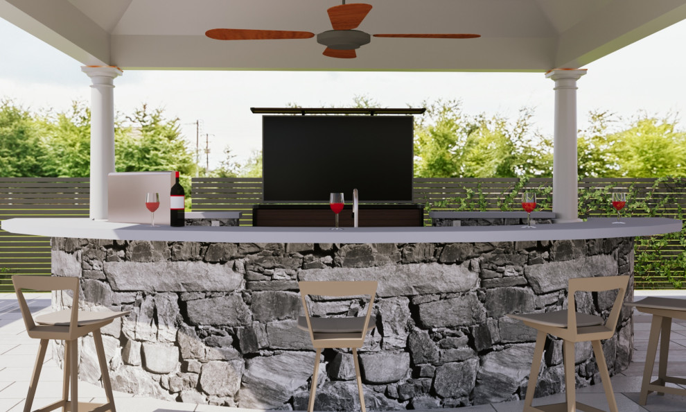 Outdoor TV hidden cabinet