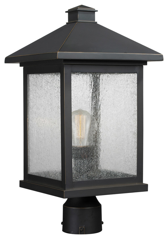Outdoor Post 1Light With Oil Rubbed Bronze, Aluminum, Medium Base, 10