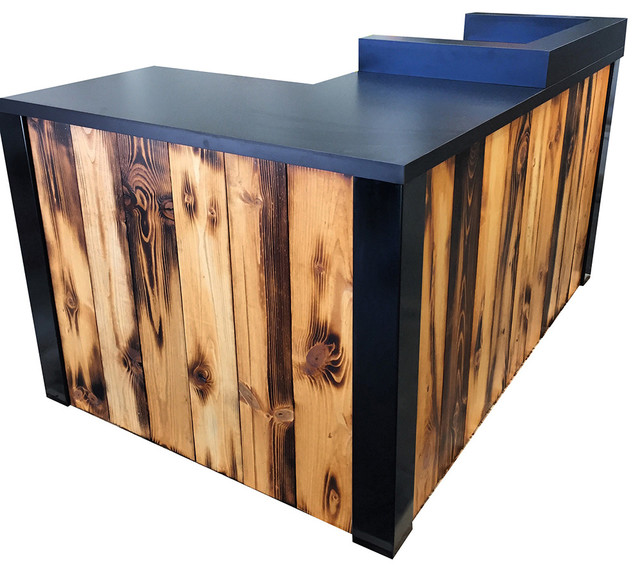 Reclaimed Torched Pine Wood L Shaped Desk Rustic Desks And Reclaimed Torched Pine Wood L Shaped