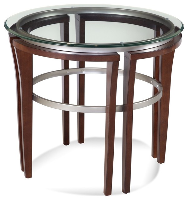 Fusion Round End Table Transitional, Elation Round End Table