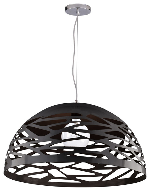 Coral 1 Light Pendant In Matte Black