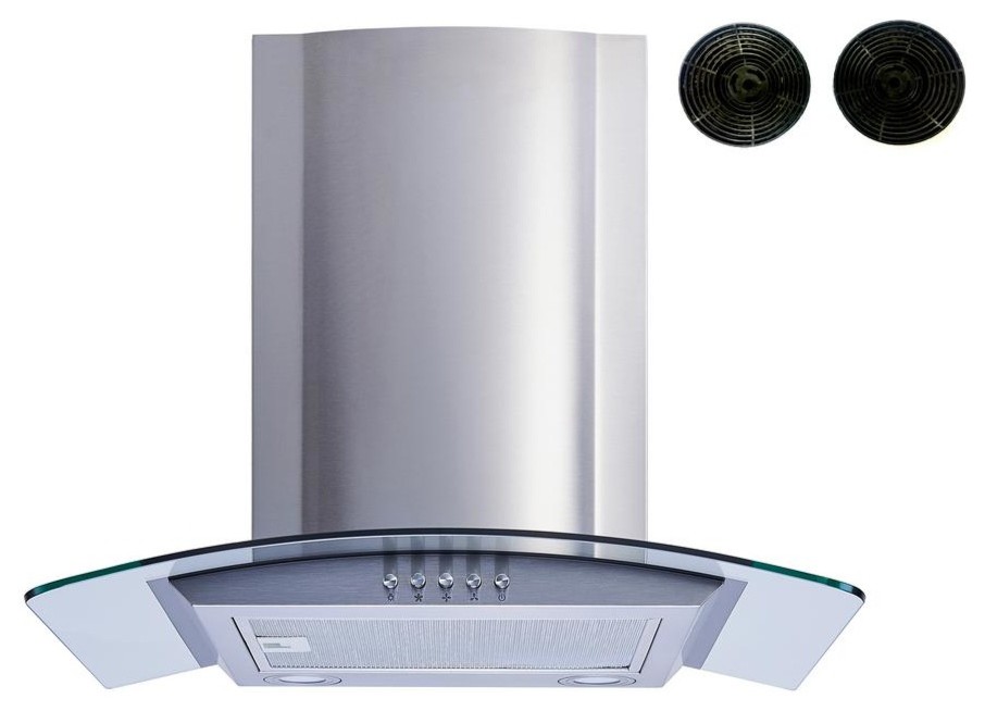 Winflo Convertible WallMount Range Hood, Charcoal Filters, 36