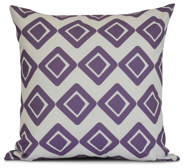 Purple 18 x 18 E by design Woven Tiki Geometric Print Pillow