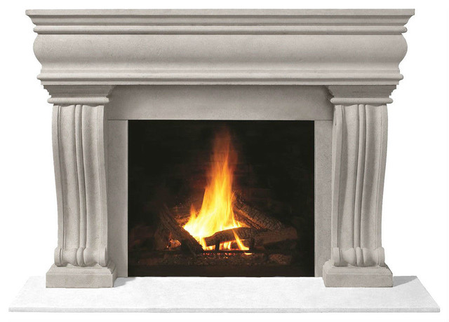 Fireplace Stone Mantel 1106.536 With Filler Panels, Natural, No Hearth Pad