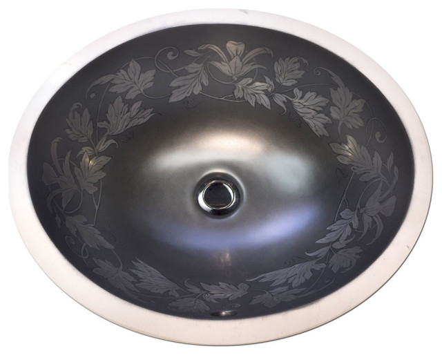 Hand Painted Sink "Orb Manhattan" Small Monaco Undermount Sink