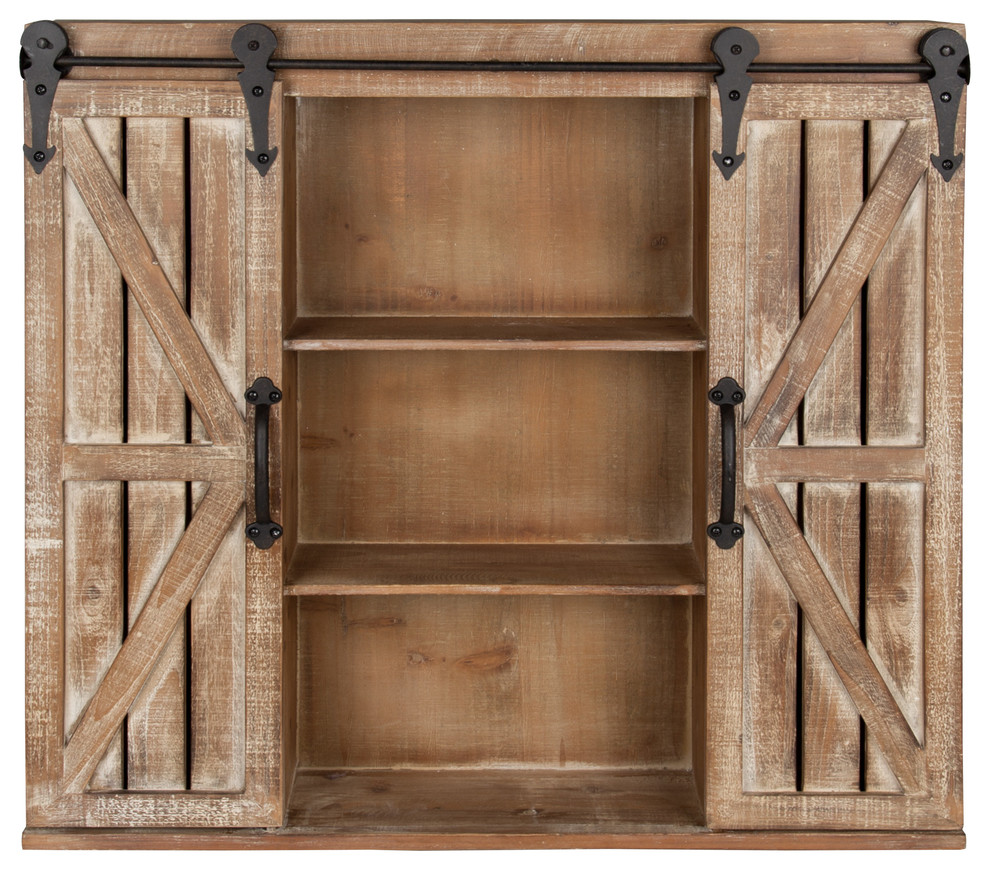 Wall cabinet with barn doors