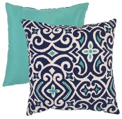 Blue/White Damask Throw Pillow