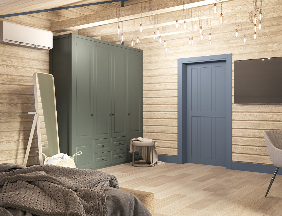 Брусовый дом выходного дня в Кантри стиле