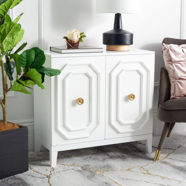 Safavieh Riya 2 Door Hall Cabinet, White, #N/A - Transitional - Accent ...