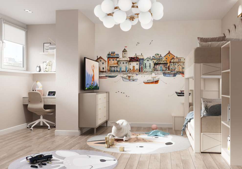 "Пудровые оттенки". Квартира 97 кв.м, ЖК "Левобережный"