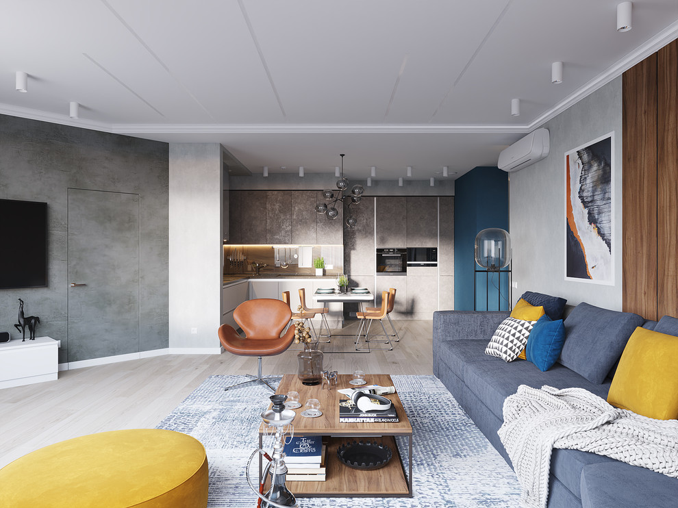 ЖК  Лазурные небеса. Гостиная совмещенная с кухней