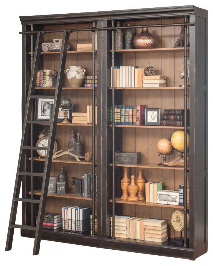 Toulouse 3 Piece Library Bookcase Wall, Martin Furniture Toulouse 3 Bookcase Wall