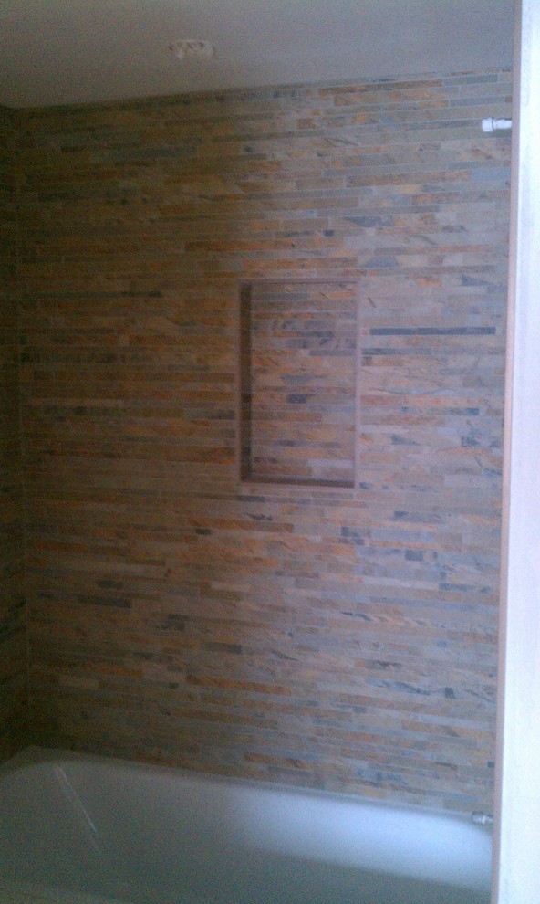 Example of a transitional bathroom design in Orange County