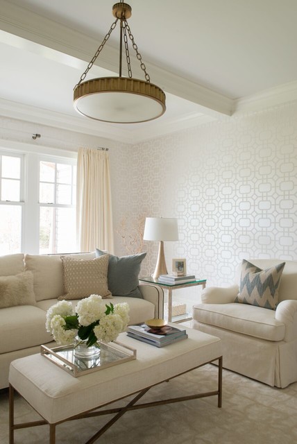 Shingle Style New Construction transitional-living-room