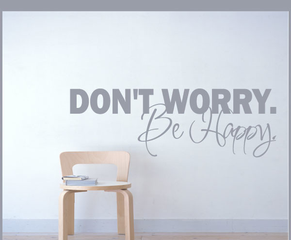 Don't worry be happy Vinyl Wall Decal, 6 in. - Contemporary - Wall