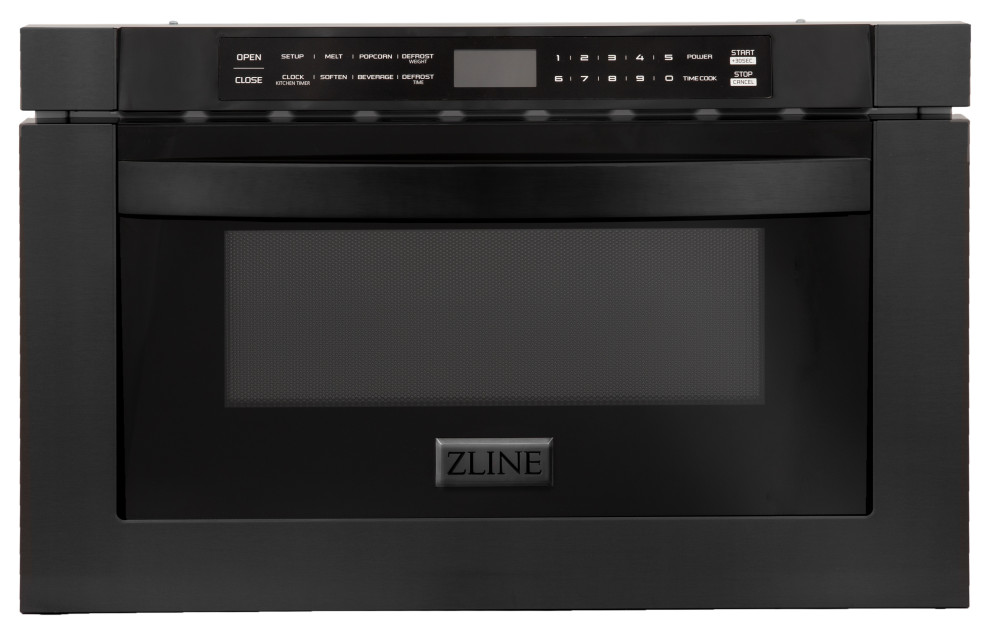 ZLINE 24" 1.2 cu. ft. Builtin Microwave Drawer in Black Stainless