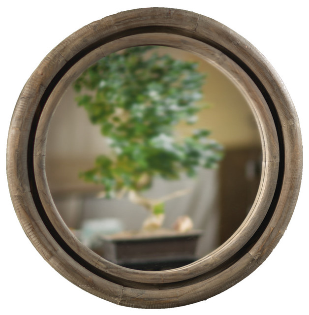 Round Pine Mirror