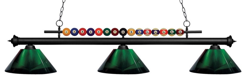 -3 Light Island/Billiard in Billiard Style-16 Inches Wide by 15 Inches High