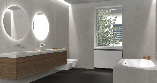 Villa con giardino e piscina a Seregno contemporary-bathroom