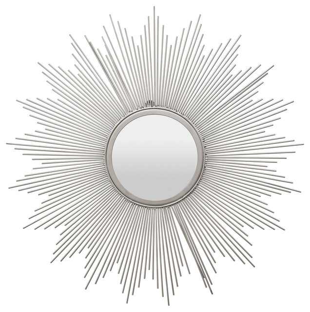 Three Hands Metal Wall Mirror Silver 31