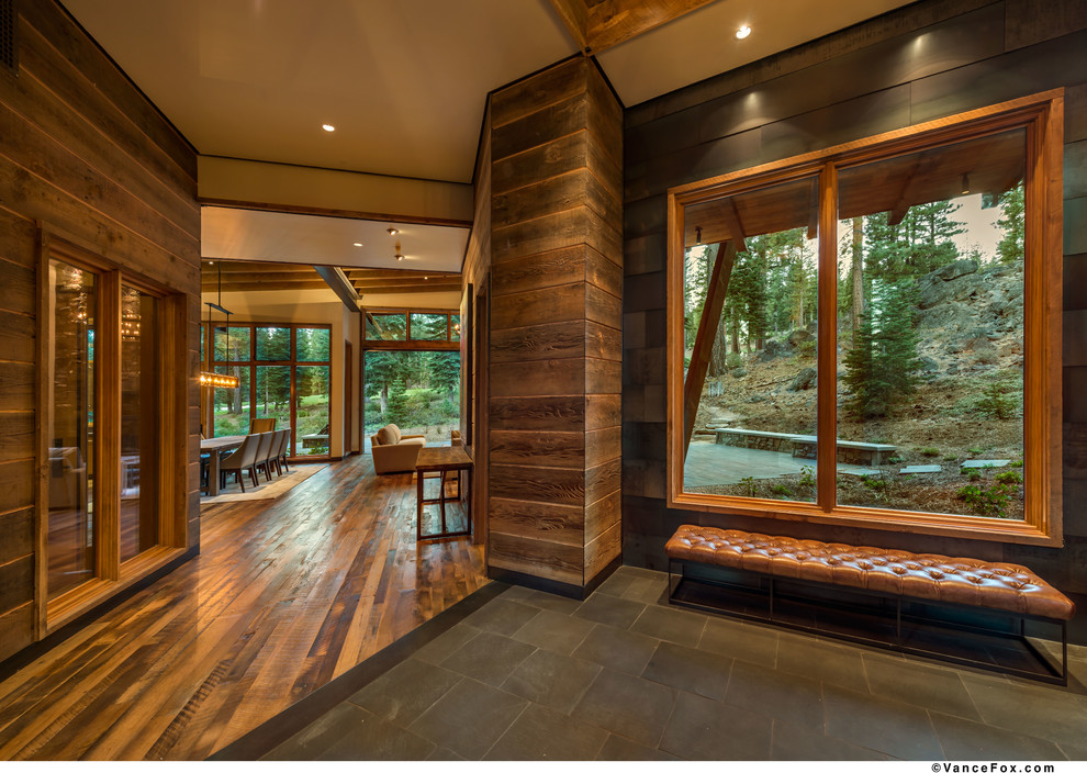 Rustic Function Hall Window Façade Modern Rustic House - Rustic - Hall - San Francisco - by FORMA ...