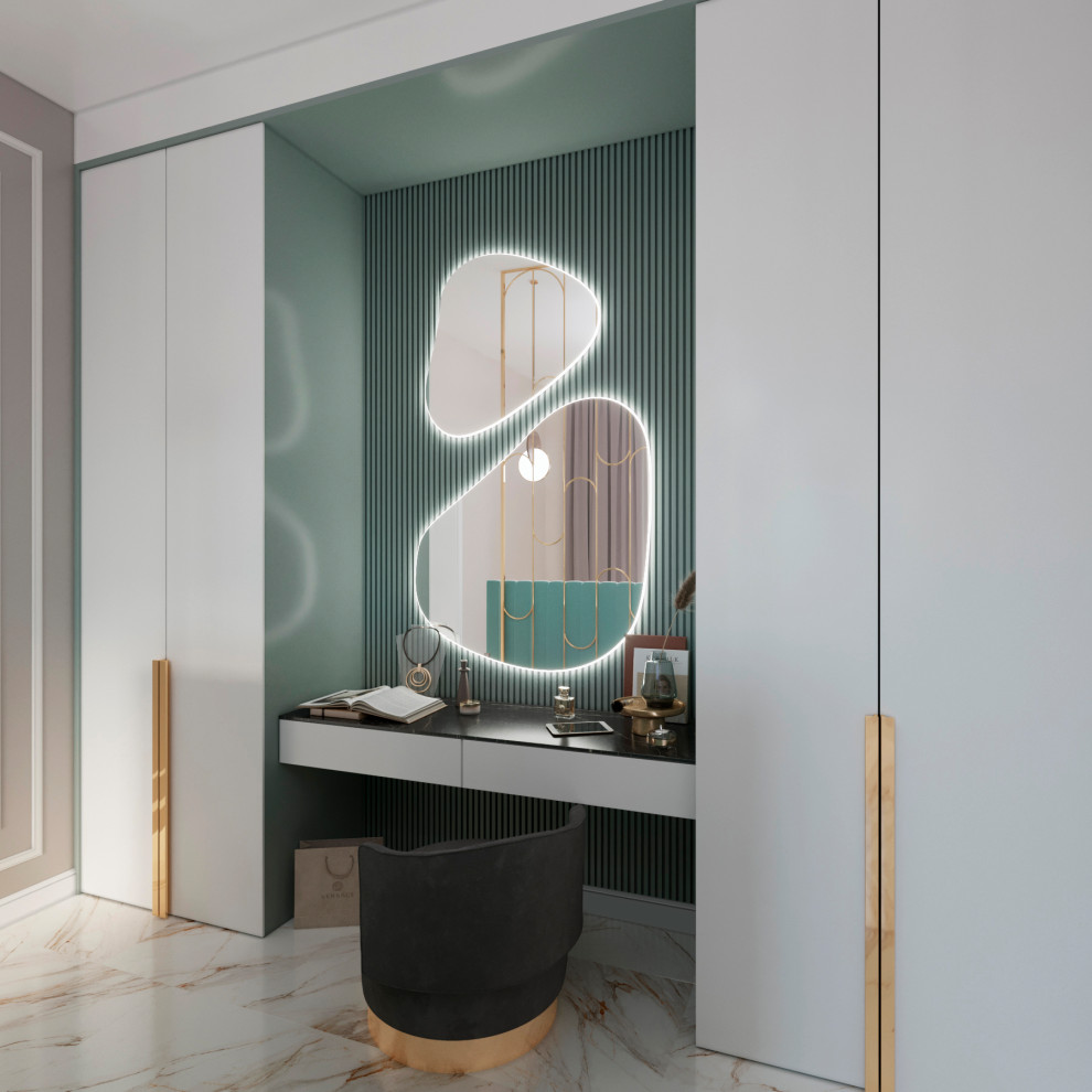 Дизайн спальни с make up зоной