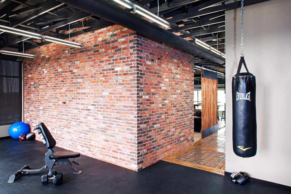 Industrial home gym in Omaha.