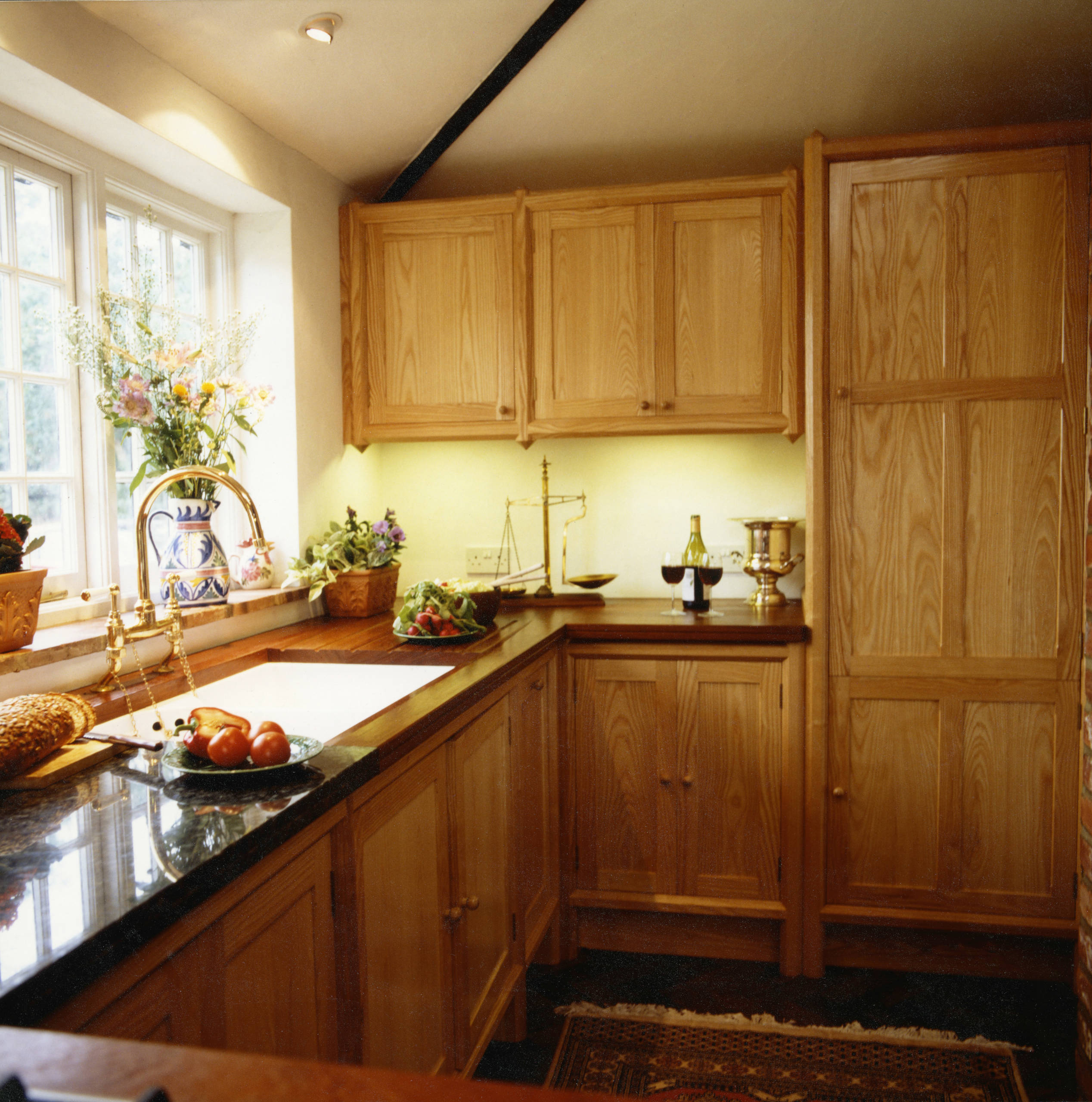 Maidenhead Ash Kitchen with an Ocagonal Framework designed and made by Tim Wood