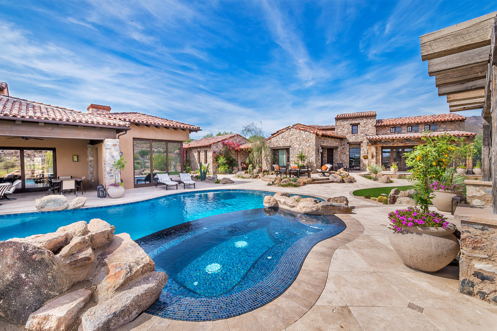 Pool - rustic pool idea in Phoenix