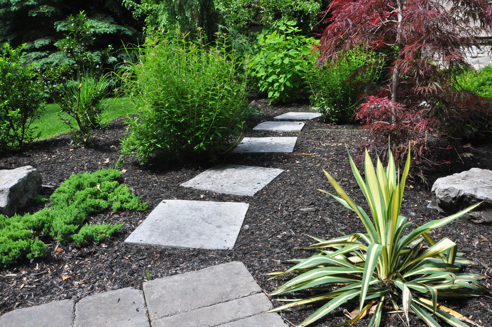Design ideas for a transitional landscaping in Toronto.