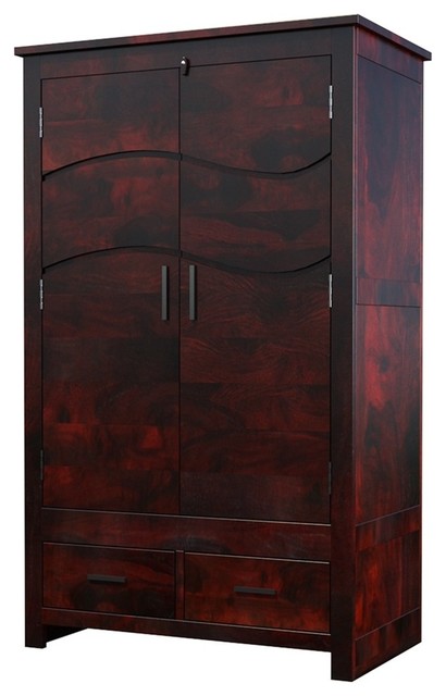 Santa Barbara Solid Wood Large Bedroom Armoire Wardrobe With