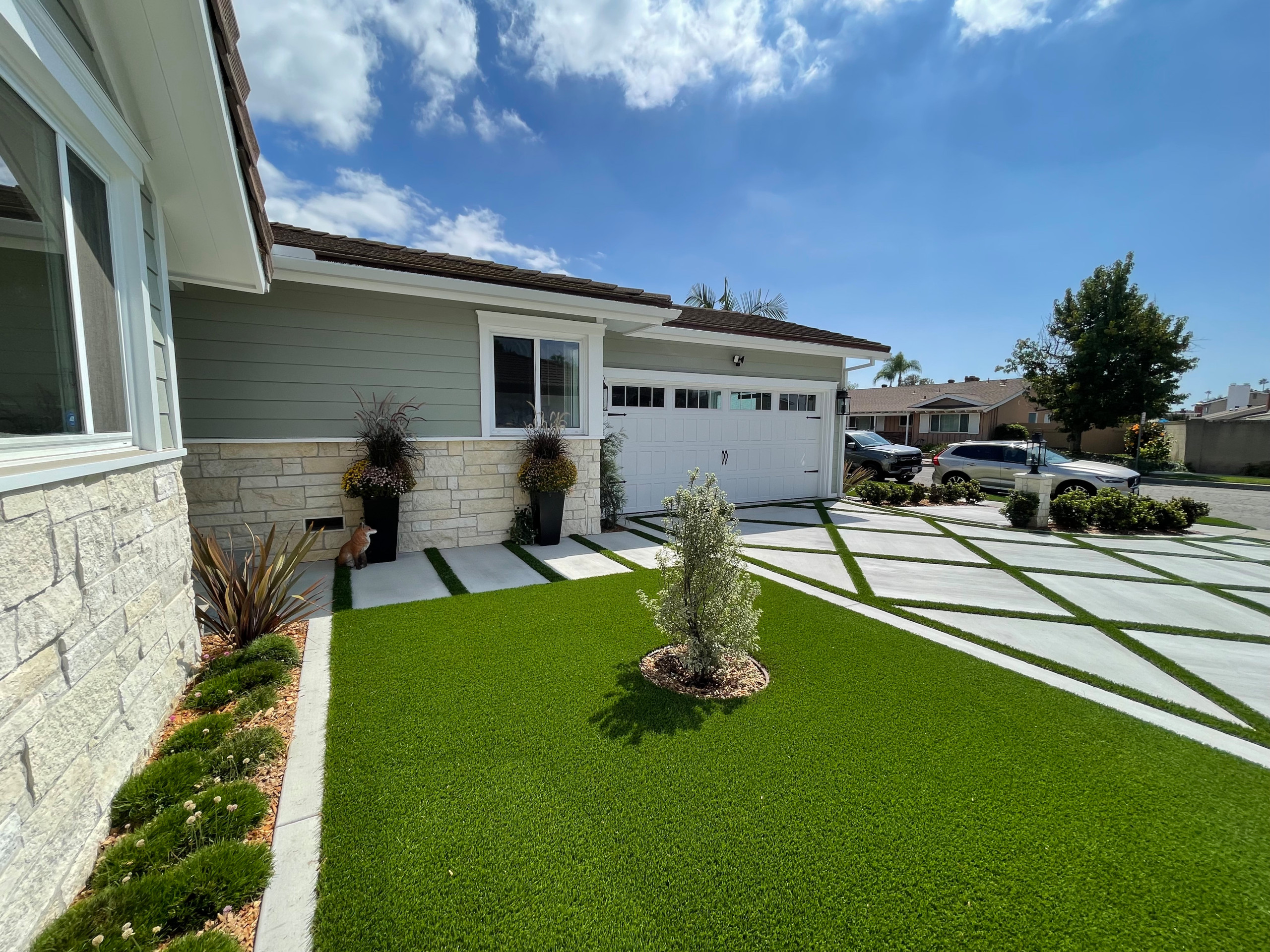 Front Yard and Driveway Remodel ValVerde Home - Rueff