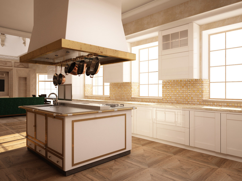 Дизайн-проект интерьеров гостинной и кухни особняка Шато