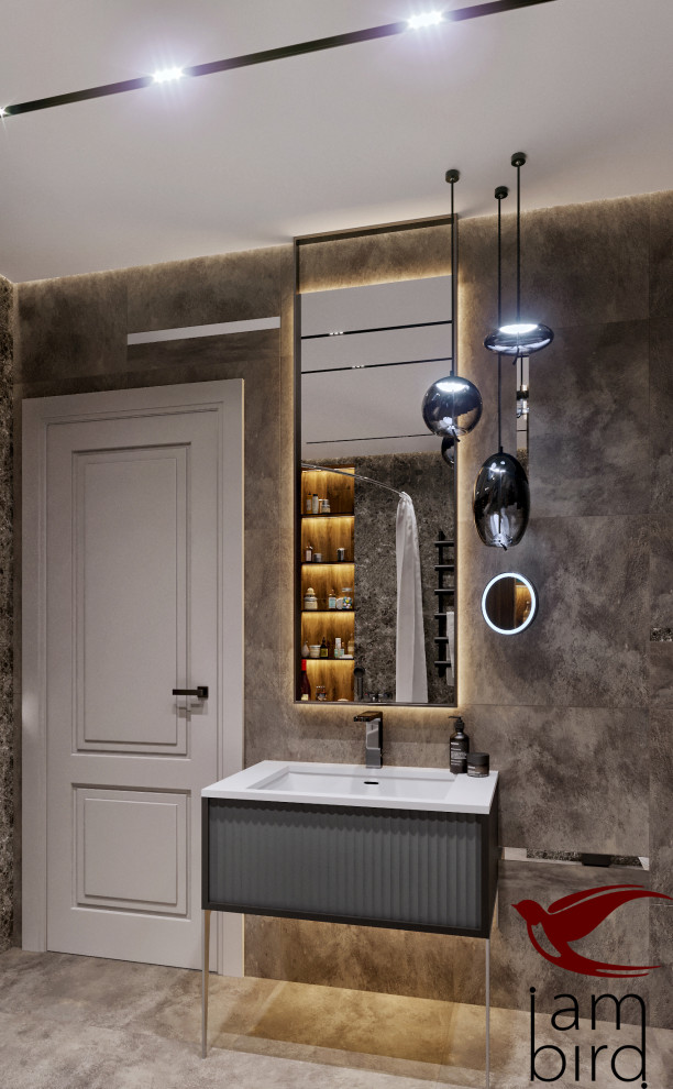 Натуральные оттенки в интерьере квартиры в ЖК "Лефорт" 130 кв.м