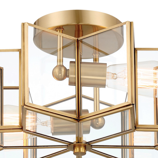 2 Light 16.14'' Unique/Statement Star Semi Flush Mount - Contemporary ...