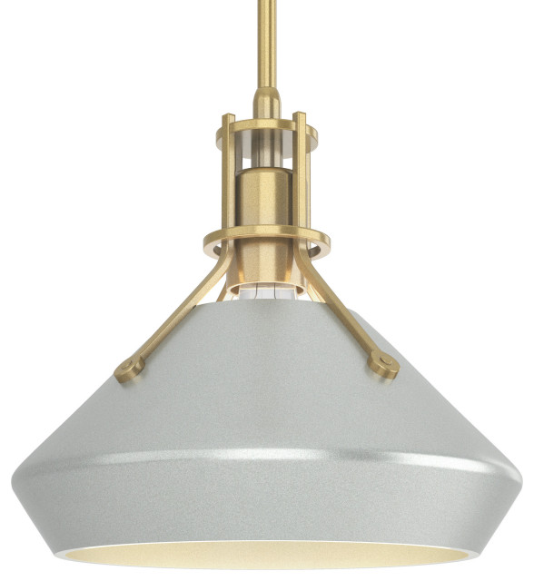 Henry with Chamfer Pendant, Modern Brass, Vintage Platinum Accents