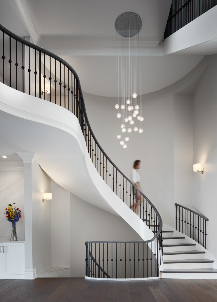 Design ideas for a transitional staircase in Chicago.