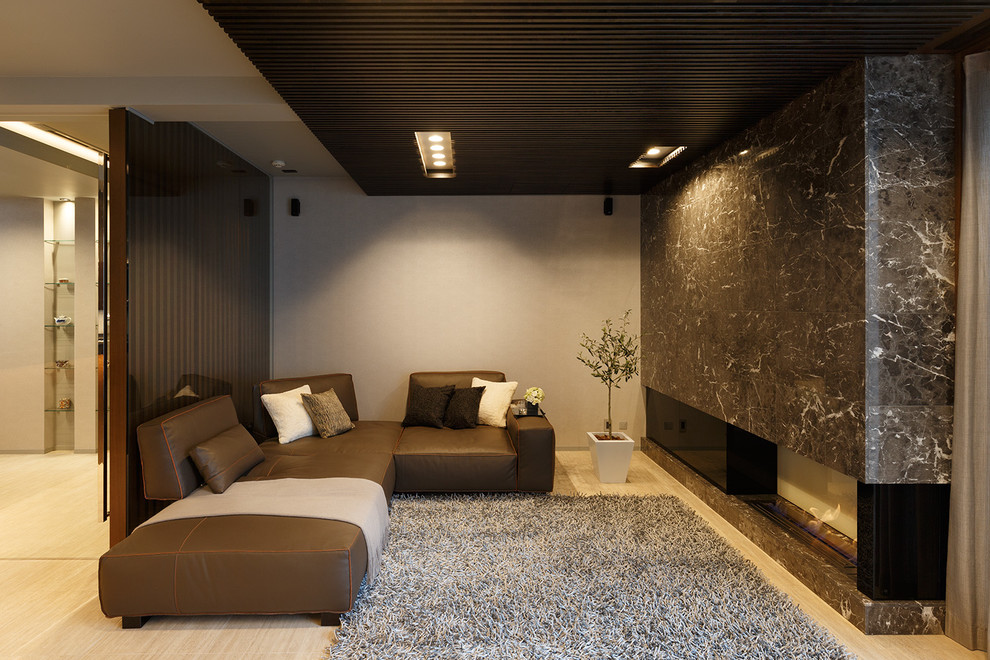 Design ideas for a modern living room in Tokyo Suburbs.