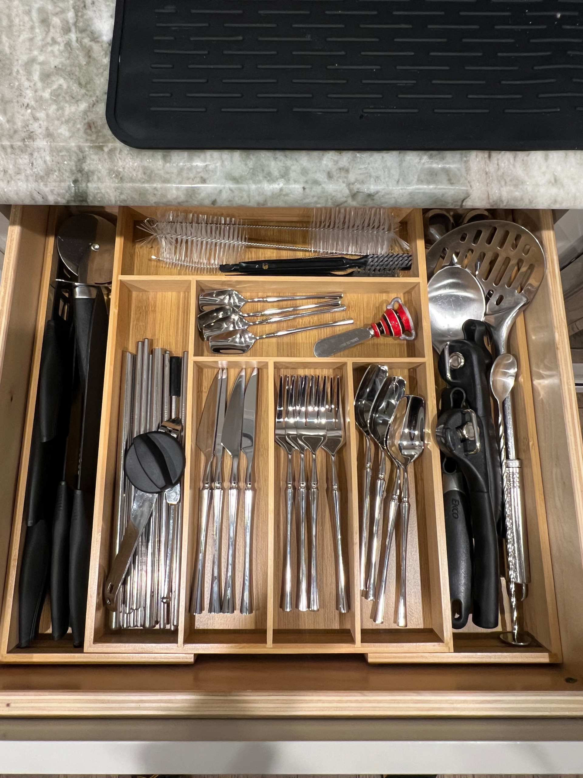 Kitchen Drawer Organization: Bamboo Cutlery Tray