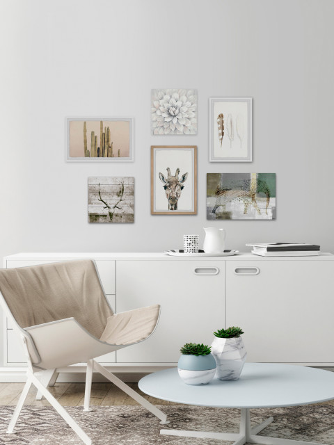Boho Forms Hexaptych contemporaneo-salon