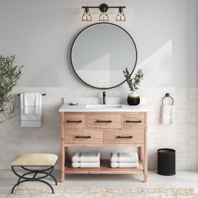 Adal Bath Vanity, Weathered Brown, 42", Single Sink, Freestanding