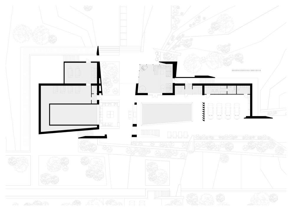 Дом парящий над  рельефом 2700 м2