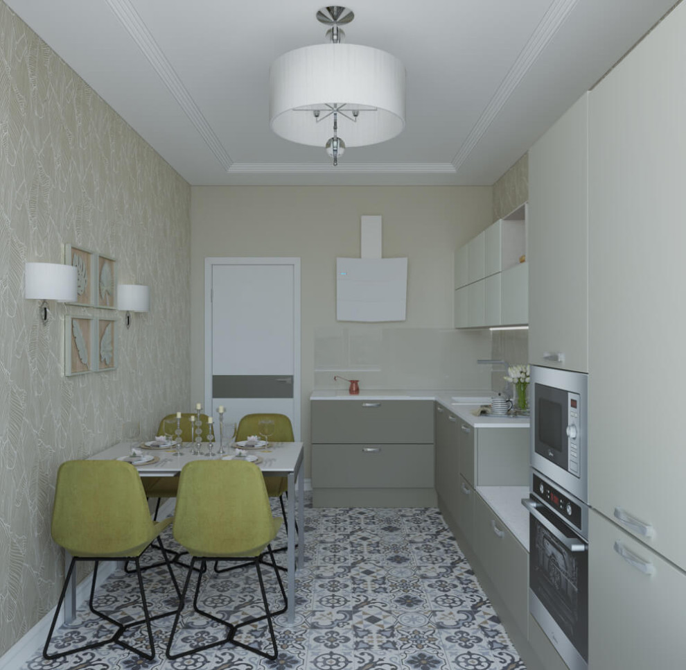 Дизайн кухни в бежевых тонах