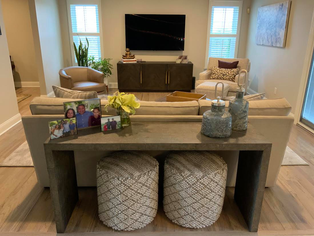 Cozy Transitional Family Room with Soft Neutral Colors