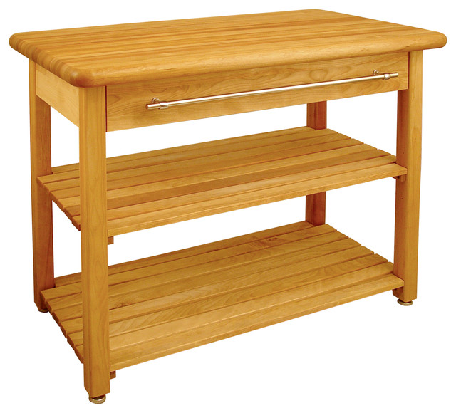 Catskill Craftsmen French Country Butcher Block Harvest Work Table In Natural